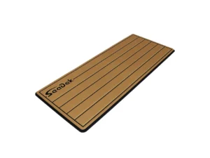 SeaDek 16” x 39" 20mm Dual Density Large Teak Helm Pad w/SeaDek Logo - Brushed Texture - Mocha/Black (406.4mm x 990.6mm x 20mm)