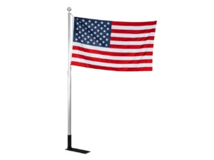 Camco 20' Telescoping Camper/RV Flagpole w/Base Foot & U.S. Flag