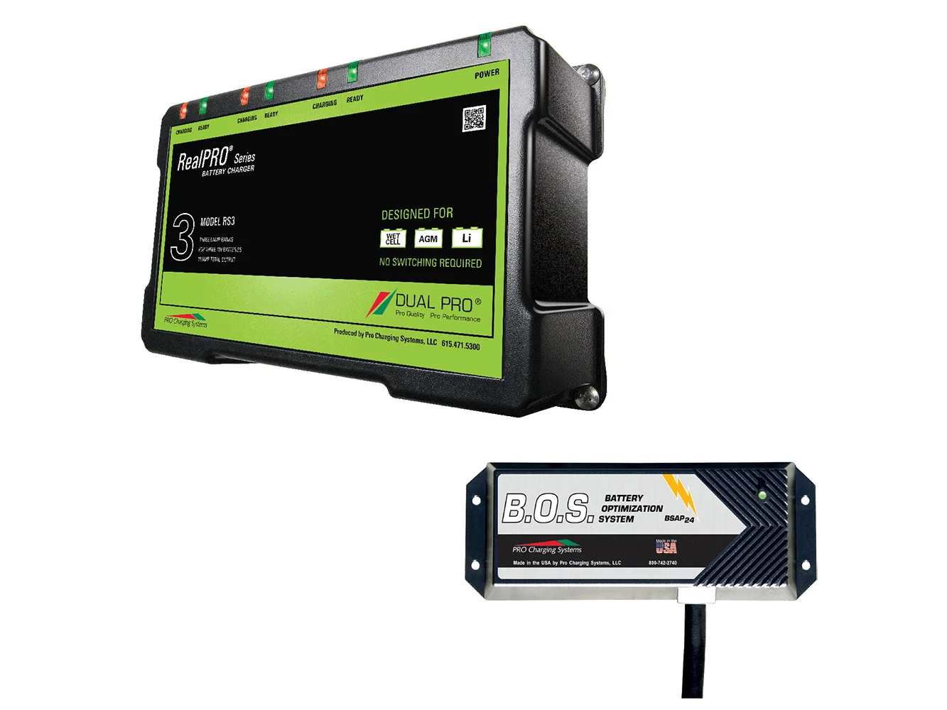 Dual Pro RS3 3 Bank Battery Charger w/3 Bank B.O.S.