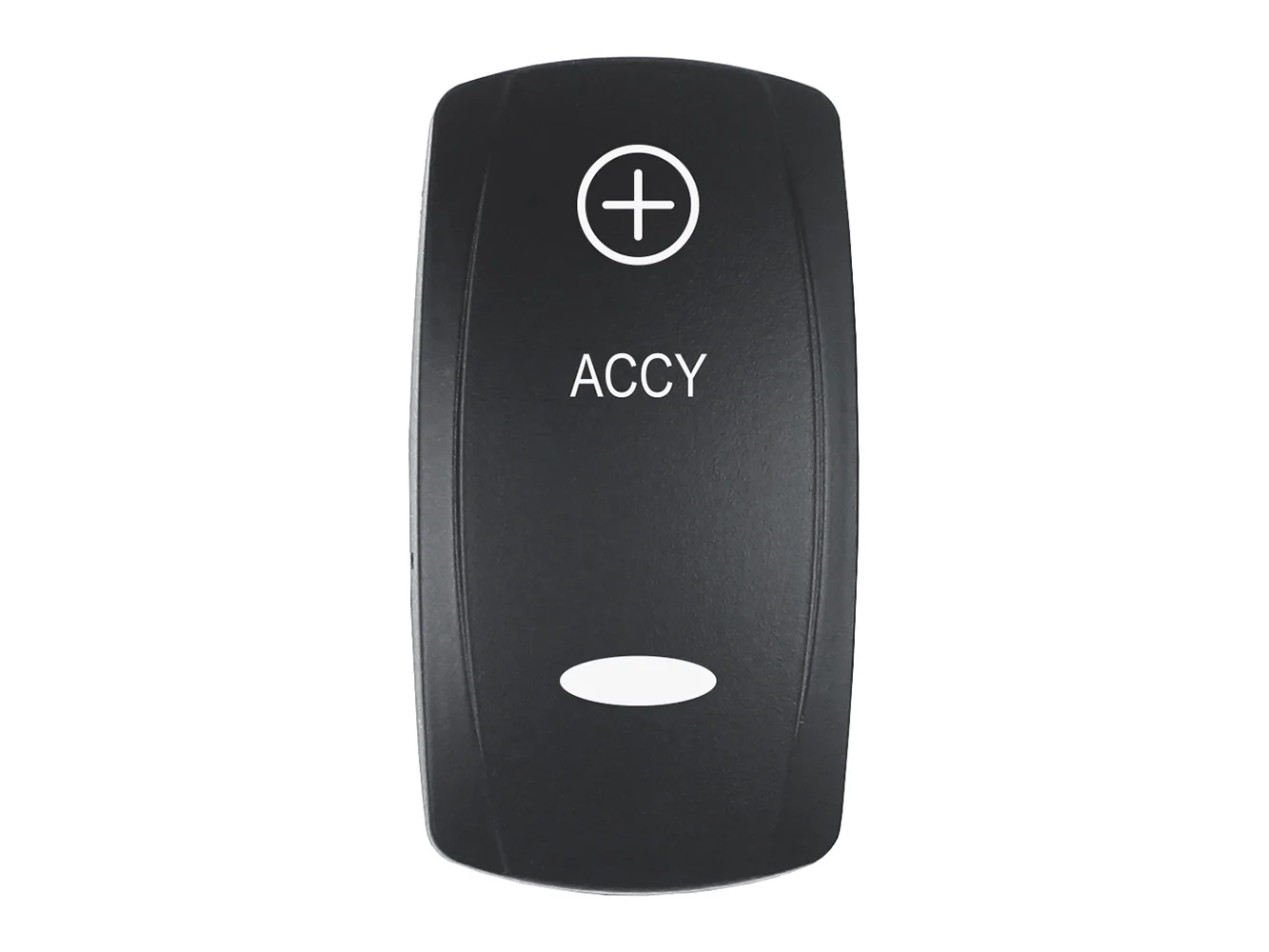 Pacer Actuator - 'ACCY' f/V Series Contura Switches - Black - Laser Etched (Top/Bottom Light)
