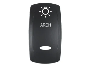 Pacer Actuator - 'ARCH' f/V Series Contura Switches - Black - Laser Etched (Top/Bottom Light)