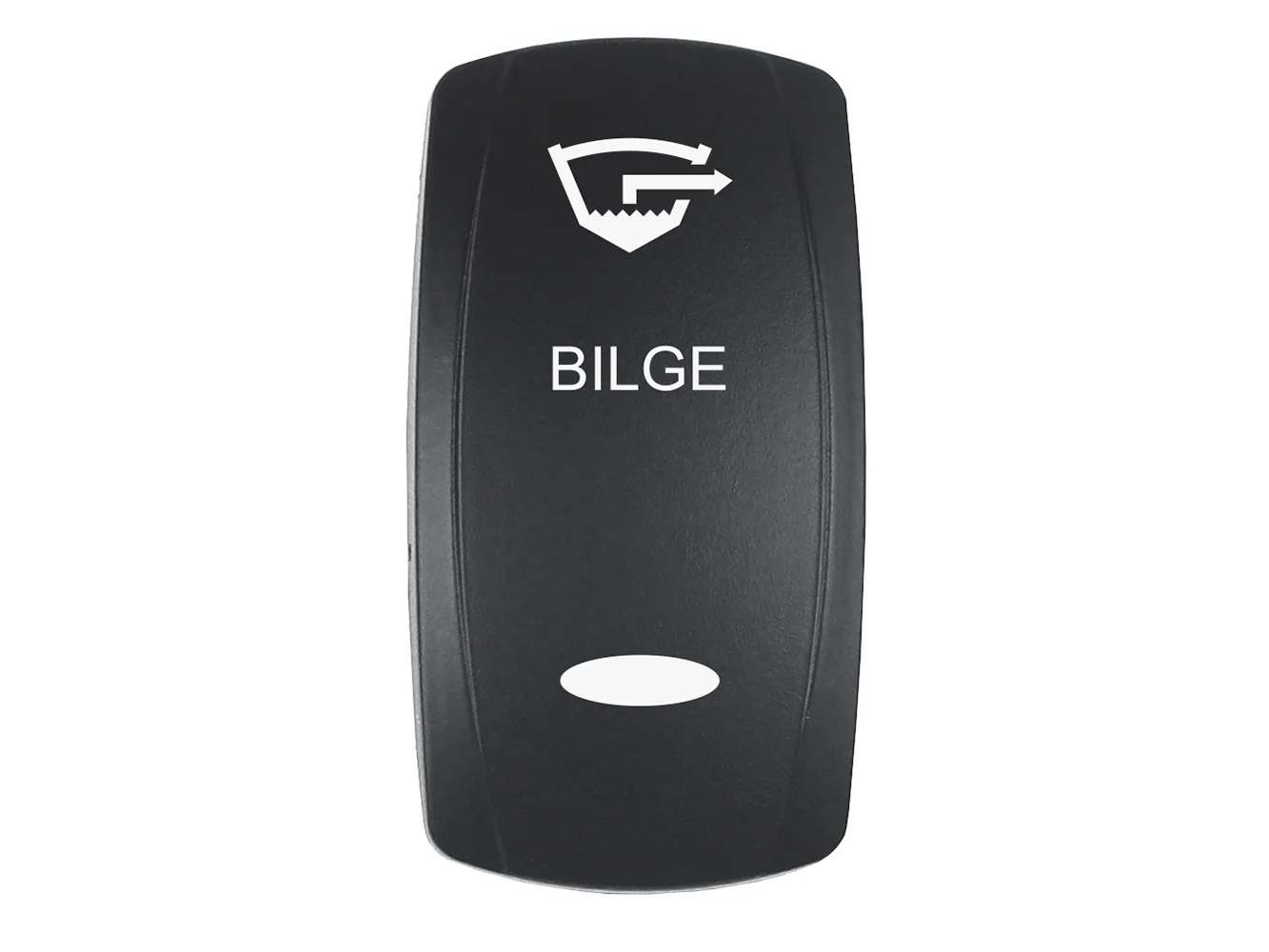 Pacer Actuator - 'BILGE' f/V Series Contura Switches - Black - Laser Etched (Top/Bottom Light)