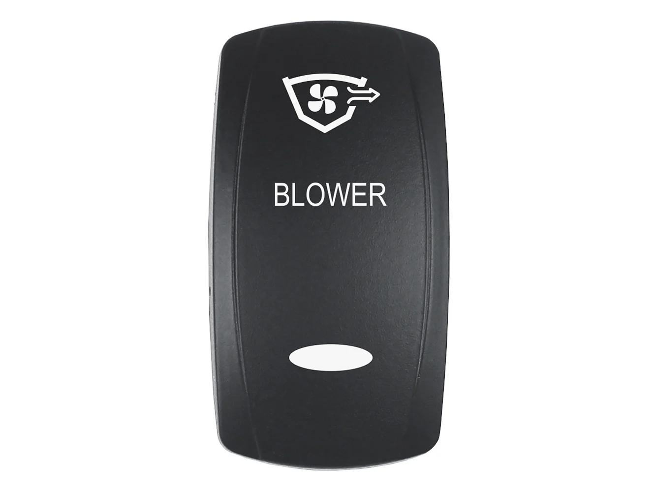 Pacer Actuator - 'BLOWER' f/V Series Contura Switches - Black - Laser Etched (Top/Bottom Light)