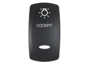 Pacer Actuator - 'COCKPIT' f/V Series Contura Switches - Black - Laser Etched (Top/Bottom Light)