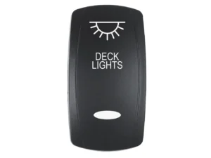 Pacer Actuator - 'DECK LIGHTS' f/V Series Contura Switches - Black - Laser Etched (Top/Bottom Light)