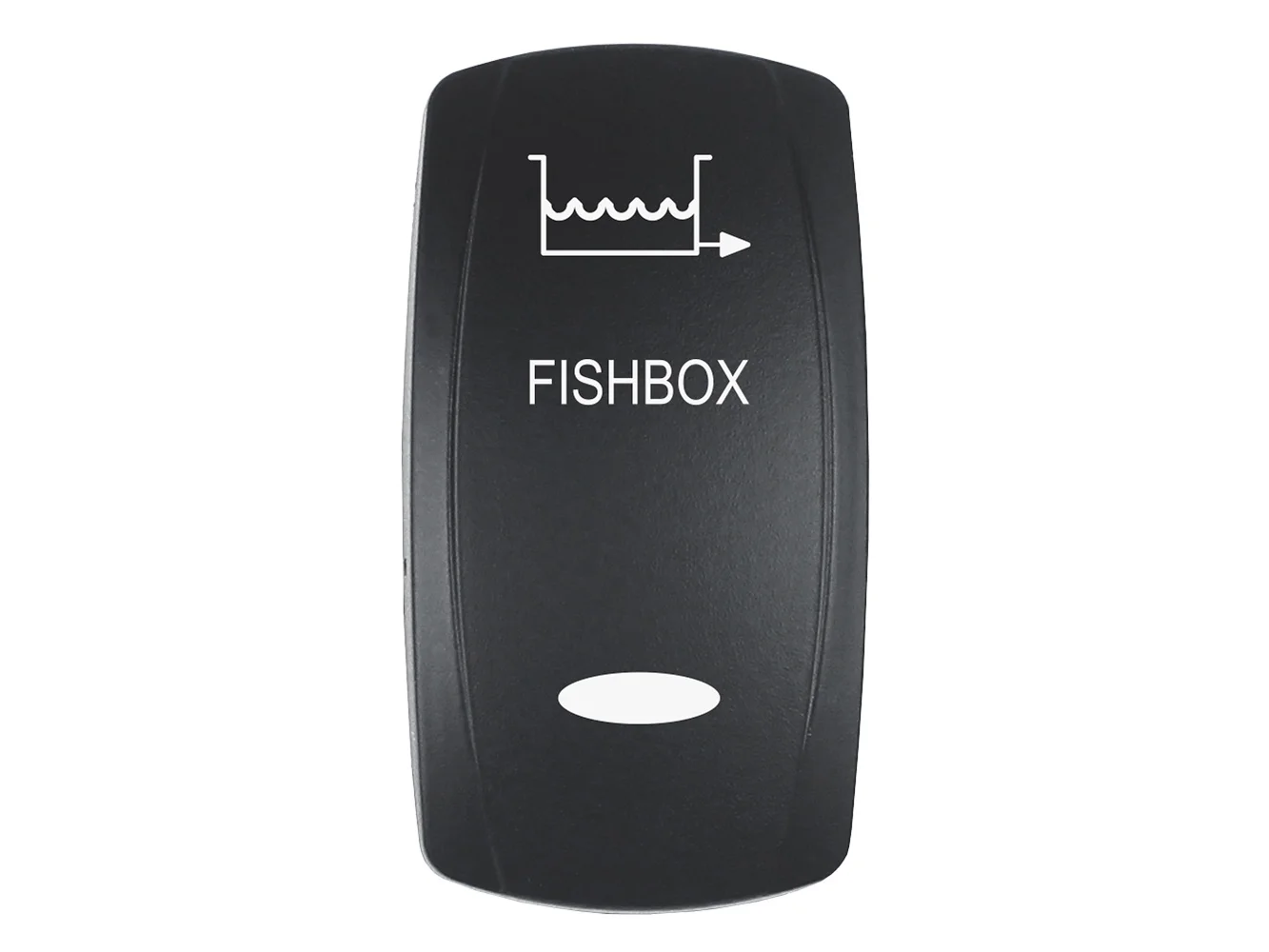 Pacer Actuator - 'FISHBOX' f/V Series Contura Switches - Black - Laser Etched (Top/Bottom Light)