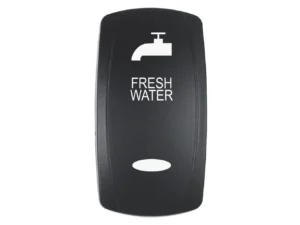 Pacer Actuator - 'FRESH WATER' f/V Series Contura Switches - Black - Laser Etched (Top/Bottom Light)