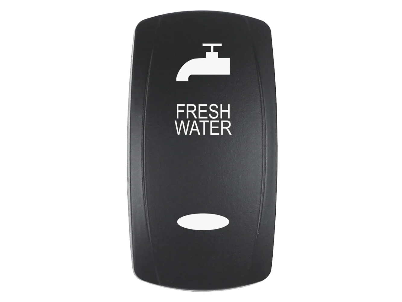 Pacer Actuator - 'FRESH WATER' f/V Series Contura Switches - Black - Laser Etched (Top/Bottom Light)