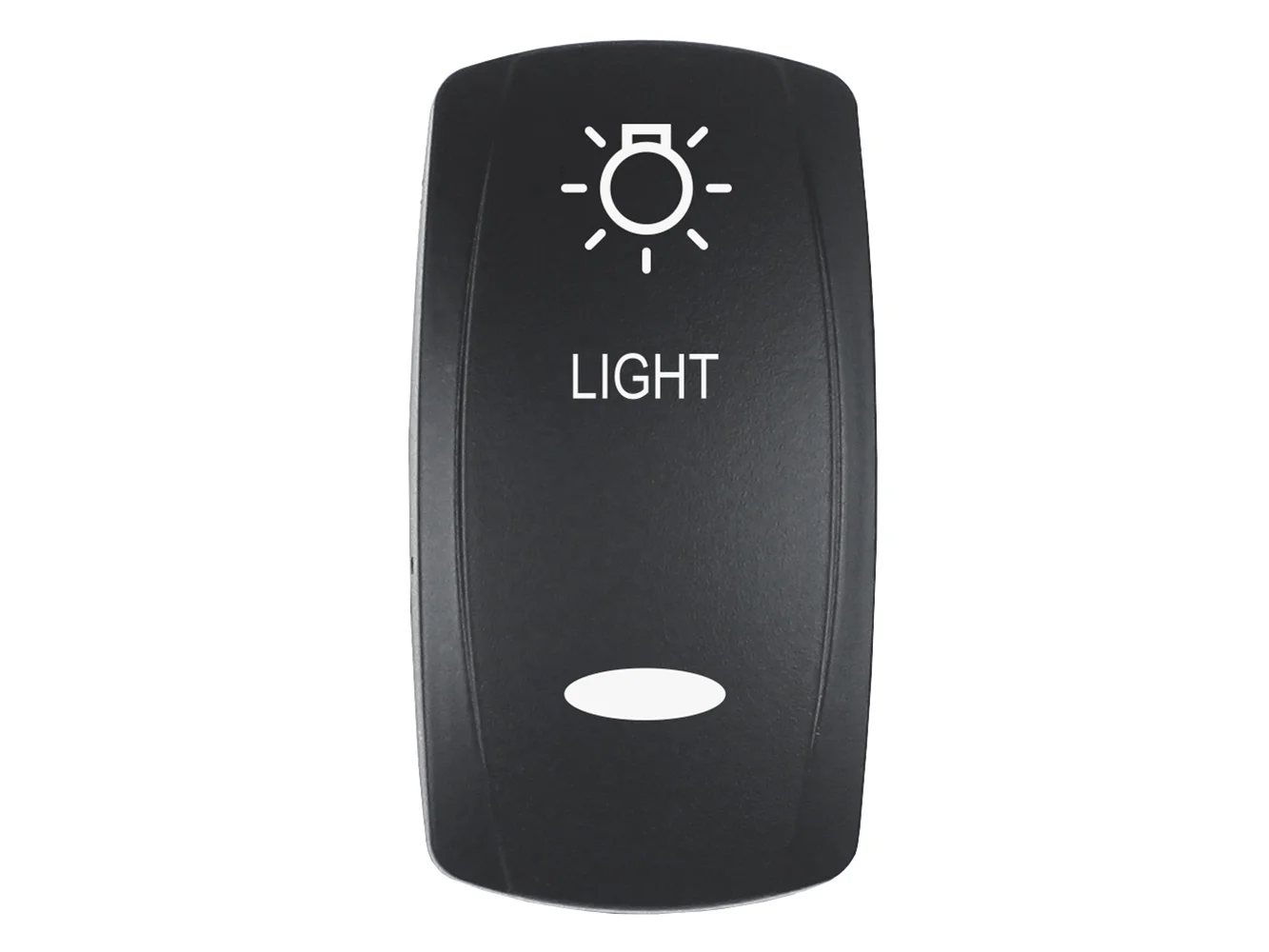 Pacer Actuator - 'LIGHT' f/V Series Contura Switches - Black - Laser Etched (Top/Bottom Light)