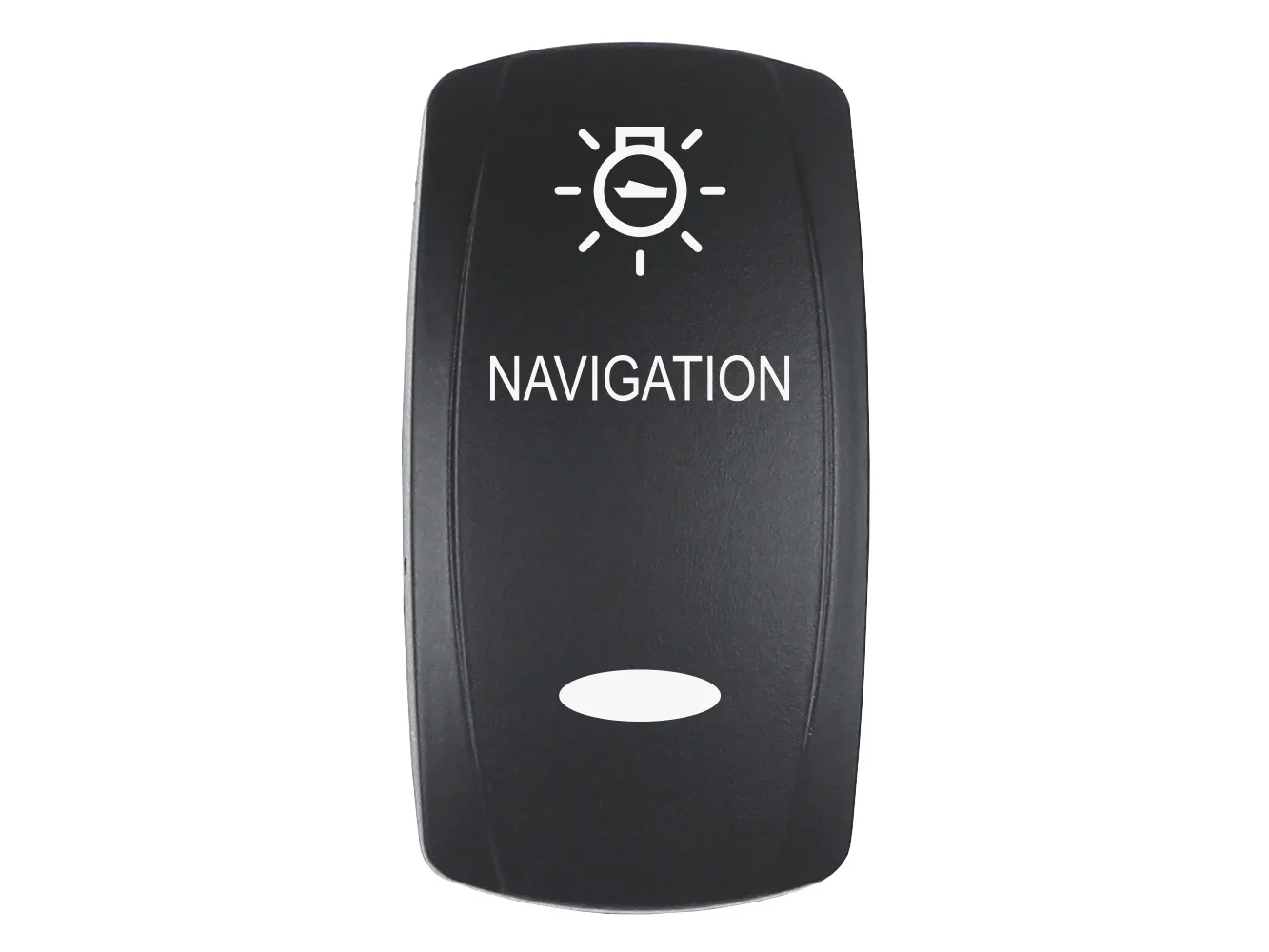 Pacer Actuator - 'NAVIGATION' f/V Series Contura Switches - Black - Laser Etched (Top/Bottom Light)