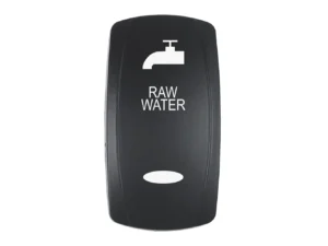 Pacer Actuator - 'RAW WATER' f/V Series Contura Switches - Black - Laser Etched (Top/Bottom Light)