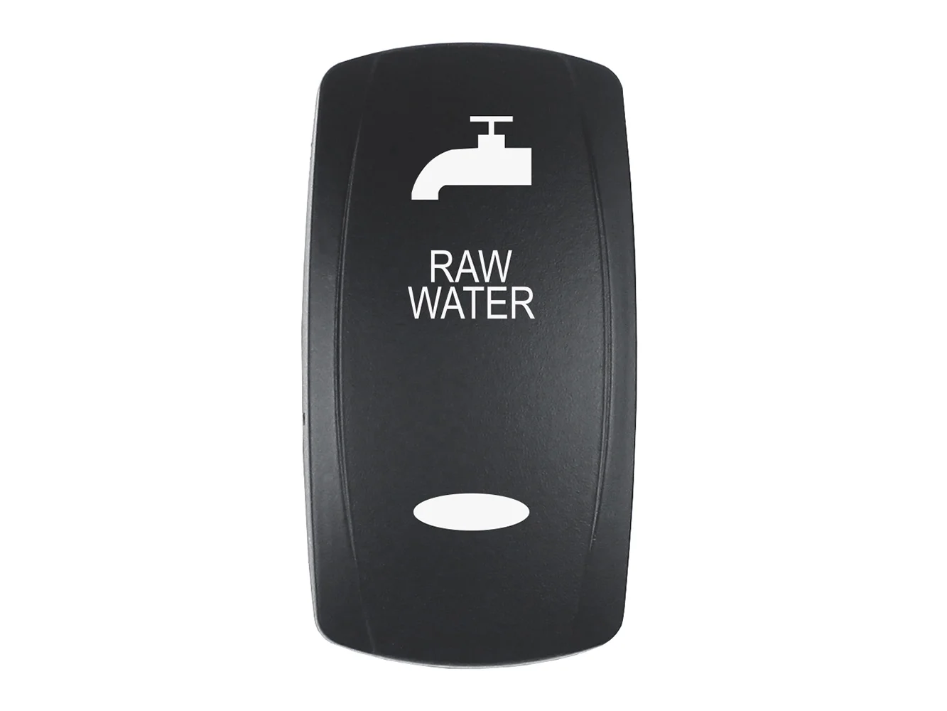 Pacer Actuator - 'RAW WATER' f/V Series Contura Switches - Black - Laser Etched (Top/Bottom Light)