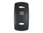 Pacer Actuator - 'TRIM TABS' f/V Series Contura Switches - Black - Laser Etched (Top/Bottom Light)