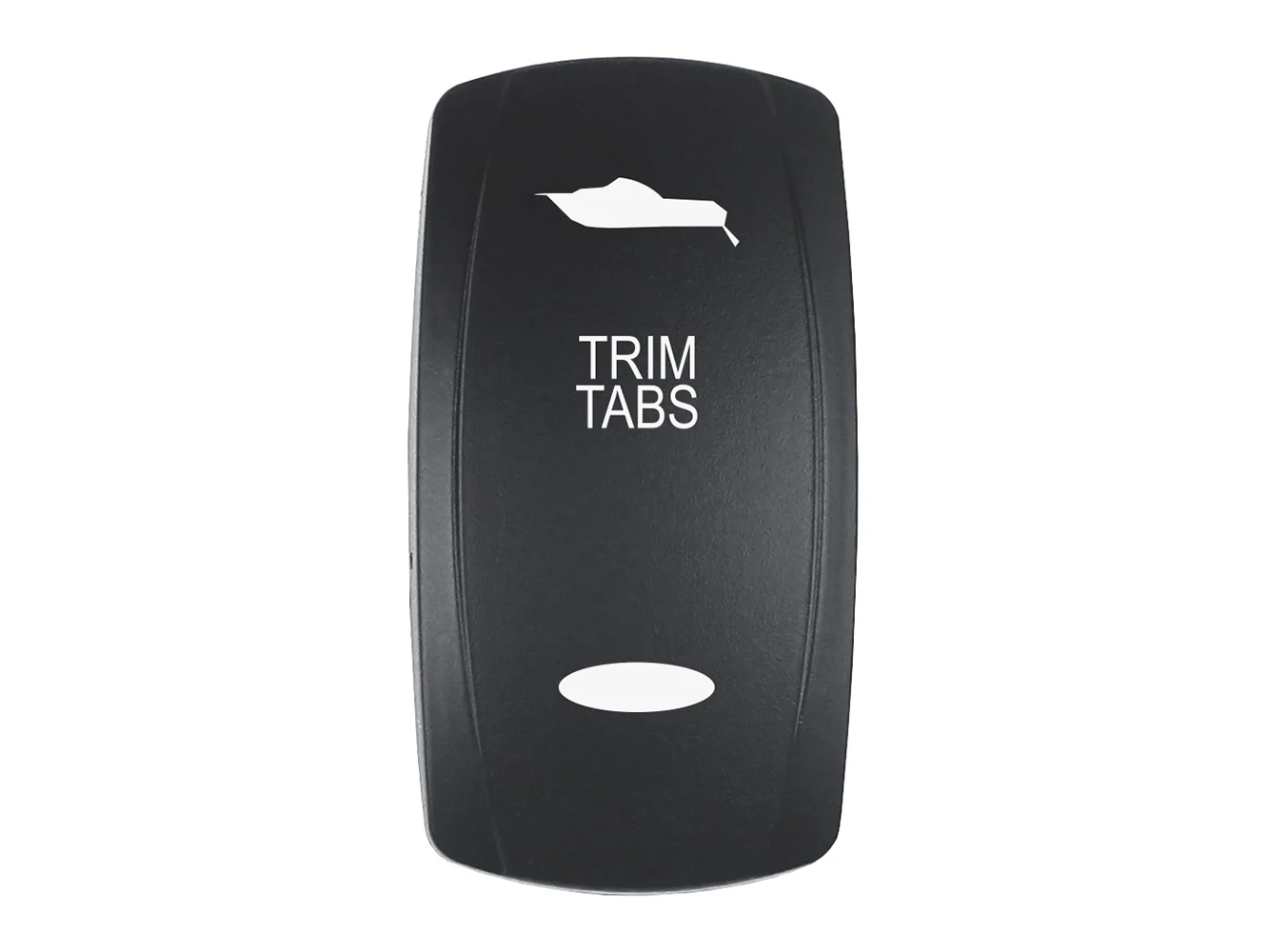 Pacer Actuator - 'TRIM TABS' f/V Series Contura Switches - Black - Laser Etched (Top/Bottom Light)