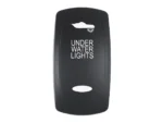 Pacer Actuator - 'UNDER WATER LIGHTS' f/V Series Contura Switches - Black - Laser Etched (Top/Bottom Light)