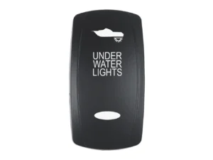 Pacer Actuator - 'UNDER WATER LIGHTS' f/V Series Contura Switches - Black - Laser Etched (Top/Bottom Light)