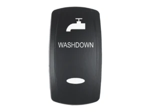 Pacer Actuator - 'WASHDOWN' f/V Series Contura Switches - Black - Laser Etched (Top/Bottom Light)