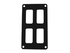 Pacer Switch Panel - 2 Switch & 2 Row - 3" x 4.75" - Black Powder Coated Aluminum