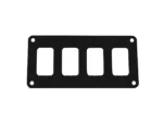 Pacer Switch Panel - 4 Switch & 1 Row - 5.5" x 2.75" - Black Powder Coated Aluminum