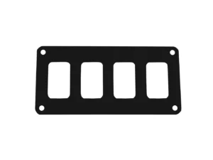 Pacer Switch Panel - 4 Switch & 1 Row - 5.5" x 2.75" - Black Powder Coated Aluminum