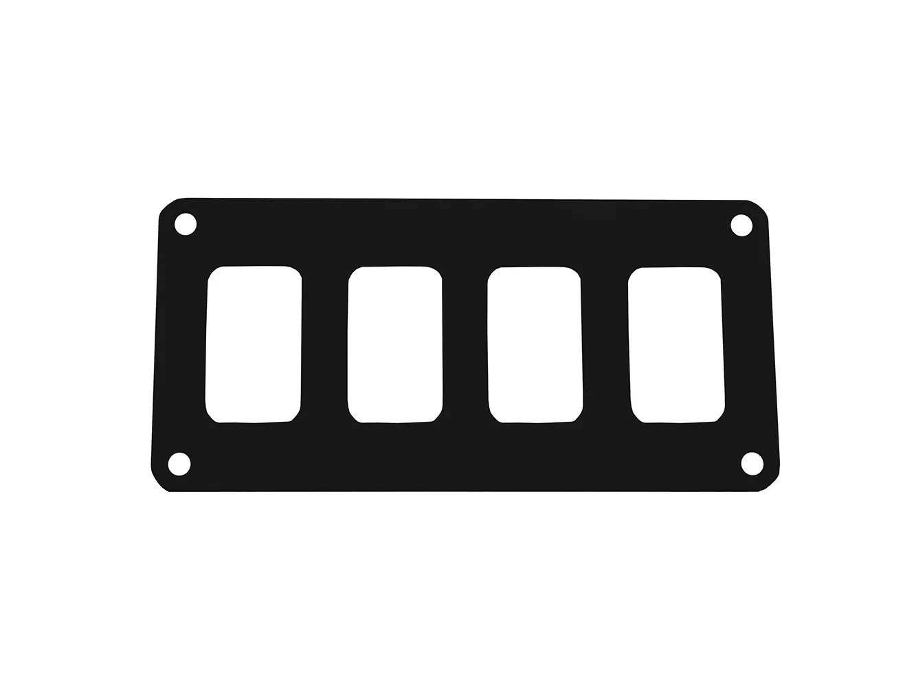 Pacer Switch Panel - 4 Switch & 1 Row - 5.5" x 2.75" - Black Powder Coated Aluminum