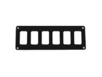 Pacer Switch Panel - 6 Switch & 1 Row - 8" x 2.75" - Black Powder Coated Aluminum
