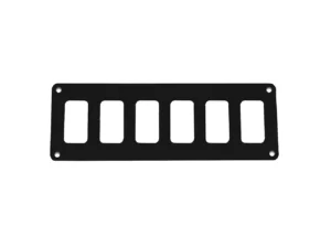 Pacer Switch Panel - 6 Switch & 1 Row - 8" x 2.75" - Black Powder Coated Aluminum
