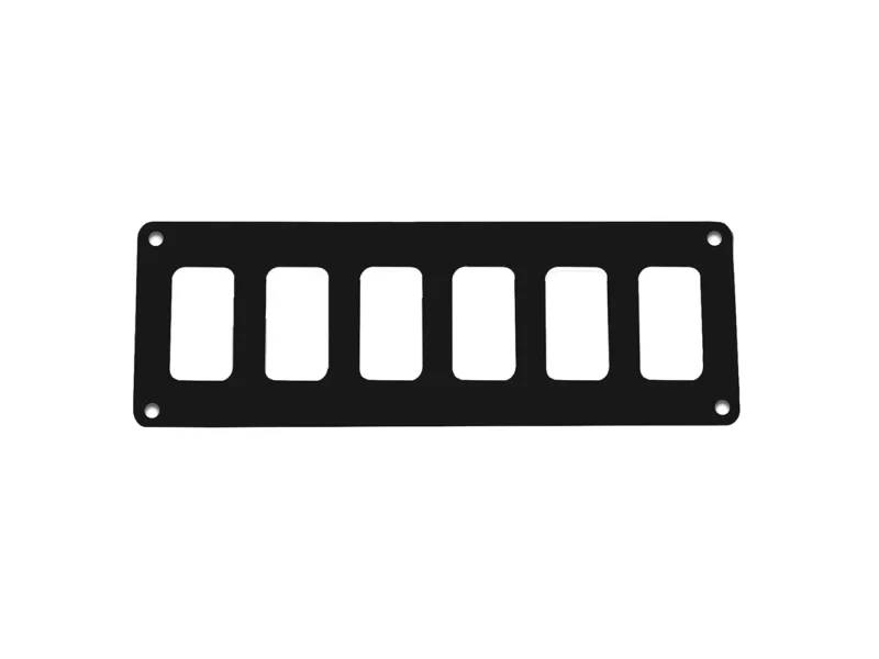 Pacer Switch Panel - 6 Switch & 1 Row - 8" x 2.75" - Black Powder Coated Aluminum
