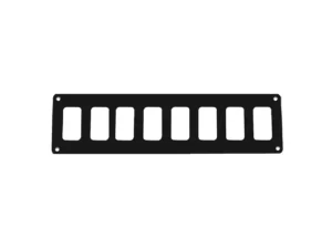 Pacer Switch Panel - 8 Switch & 1 Row - 12.5" x 2.75" - Black Powder Coated Aluminum