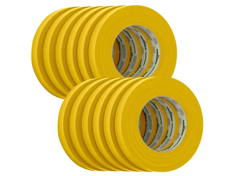 FrogTape CP 225 Medium-High Adhesion Masking Tape - 18MM x 55M x 12-Pack - Gold - Rated f/225°F