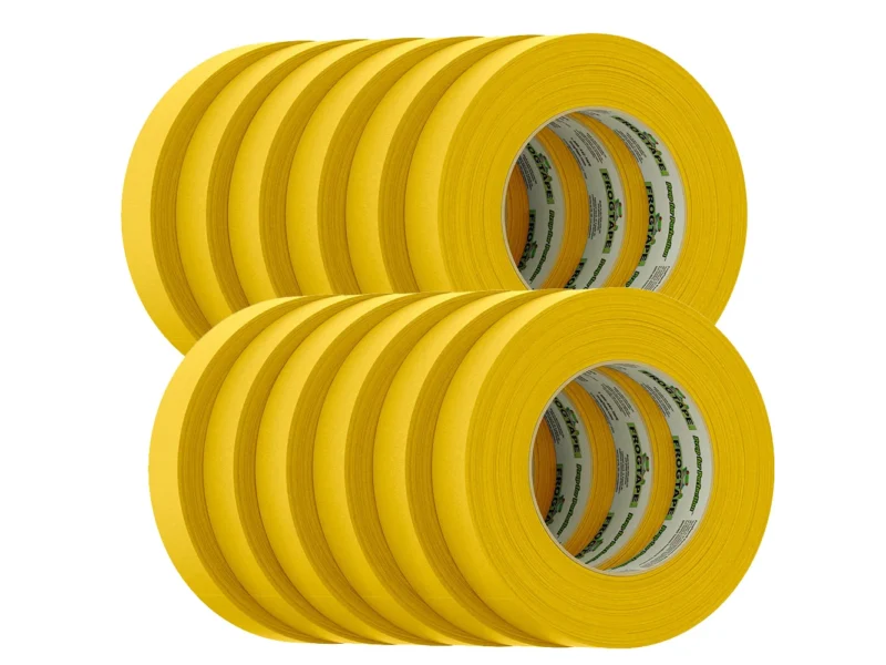 FrogTape CP 225 Medium-High Adhesion Masking Tape - 24MM x 55M x 12-Pack - Gold - Rated f/225°F