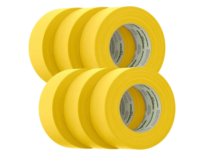 FrogTape CP 225 Medium-High Adhesion Masking Tape - 48MM x 55M x 6-Pack - Gold - Rated f/225°F