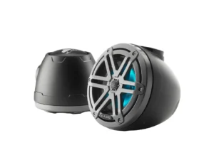 JL Audio M3 VeX™ Series 6.5" Enclosed Coaxial Speakers w/RGB LED Lighting & Gray Metallic Sports Grilles - M3-650VEX-Mb-S-Gm-i