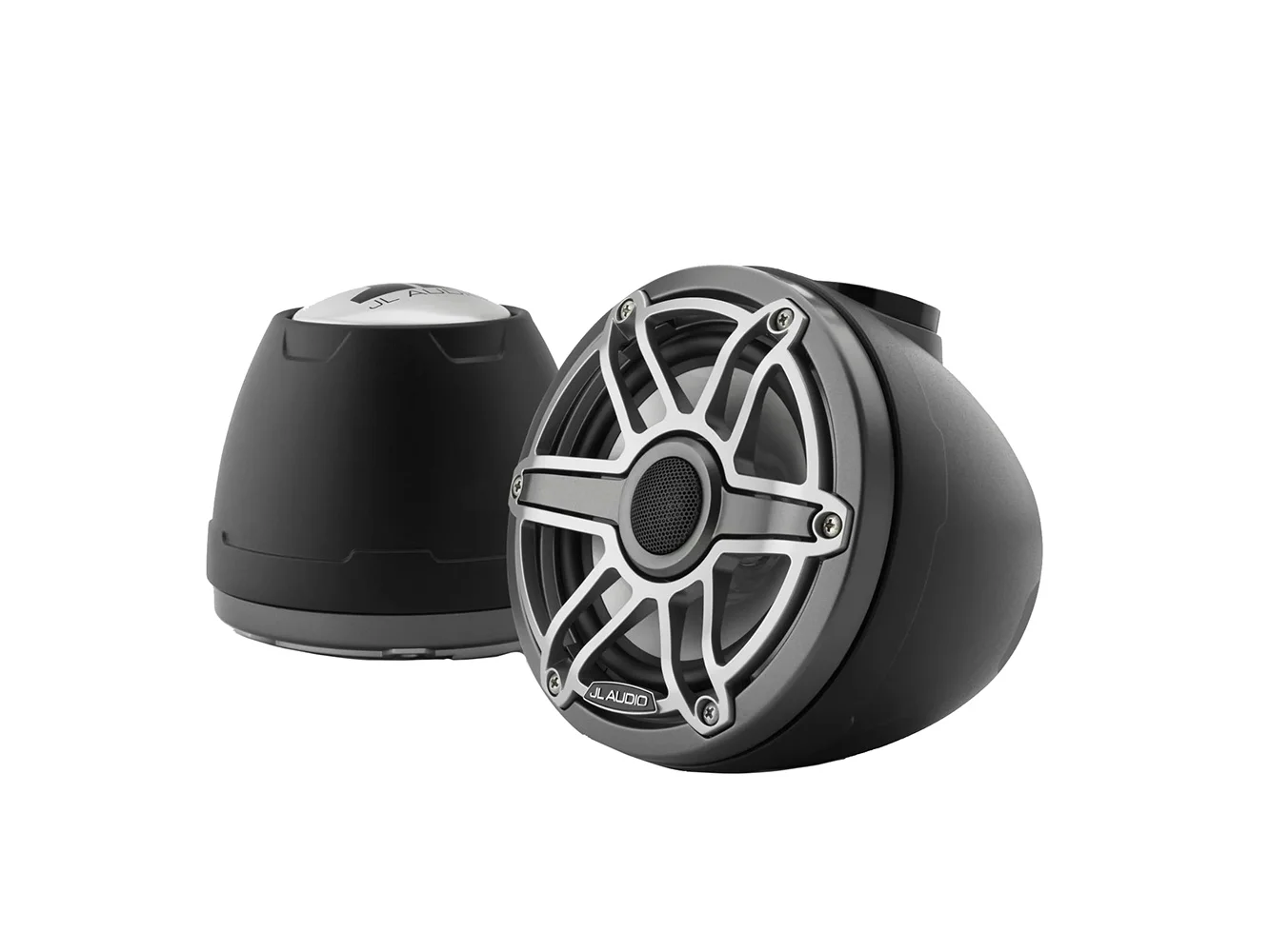 JL Audio M6 VeX™ Series 6.5" Enclosed Coaxial Speakers w/Titanium Sports Grilles - M6-650VEX-Mb-S-GmTi