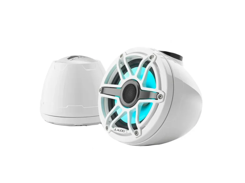 JL Audio M6 VeX™ Series 6.5" Enclosed Coaxial Speakers w/RGB LED Lighting & White Sports Grilles - M6-650VEX-Gw-S-GwGw-i