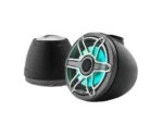 JL Audio M6 VeX™ Series 6.5" Enclosed Coaxial Speakers w/RGB LED Lighting & Titanium Sports Grilles - M6-650VEX-Mb-S-GmTi-i