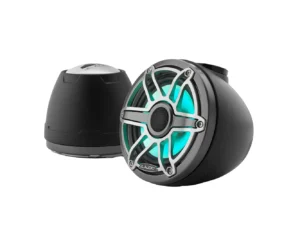 JL Audio M6 VeX™ Series 6.5" Enclosed Coaxial Speakers w/RGB LED Lighting & Titanium Sports Grilles - M6-650VEX-Mb-S-GmTi-i