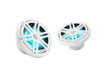 JL Audio M3 Series 6.5" Marine Coaxial Speakers w/Gloss White Sport Grilles w/RGB LED Lighting - M3-650X-S-Gw-i
