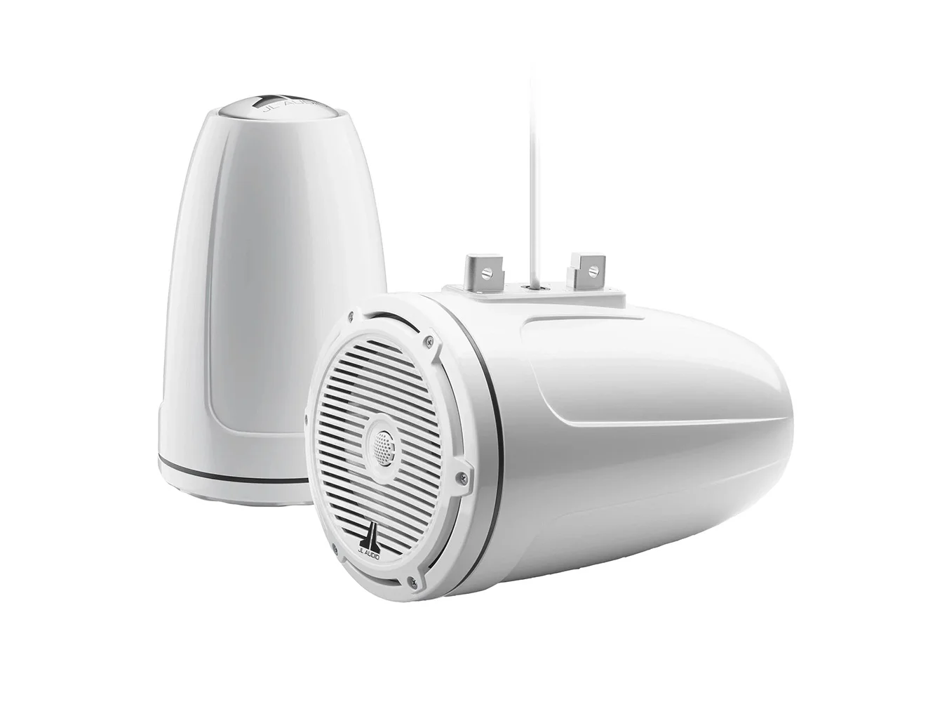 JL Audio M3 Series 7.7" Enclosed Tower Coaxial System w/Gloss White Classic Grille - M3-770ETXv3-Gw-C-Gw