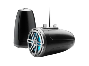 JL Audio M3 Series 7.7" Enclosed Tower Coaxial System w/Grey Metallic Sport Grille & RGB LED Lighting - M3-770ETXv3-Sb-S-Gm-i