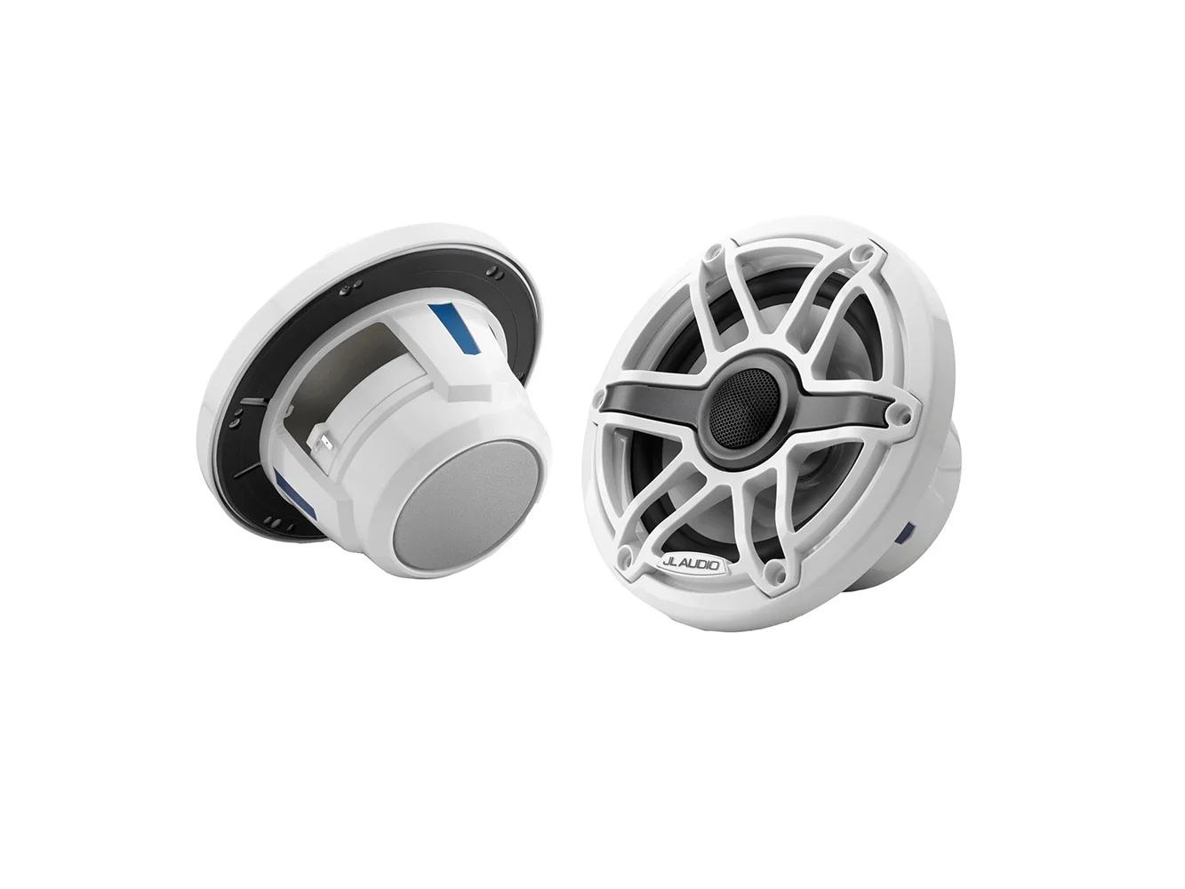 JL Audio M6 Series 6.5" Marine Coaxial Speakers w/Gloss White Sport Grille - M6-650X-S-GwGw