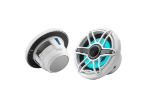 JL Audio M6 Series 6.5" Marine Coaxial Speakers w/Gloss White Sport Grille & Transflective&trade; LED Lighting - M6-650X-S-GwGw-i