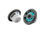JL Audio M6 Series 6.5" Marine Coaxial Speakers w/Grey Metallic Sport Grille & Transflective™ LED Lighting - M6-650X-S-GmTi-i