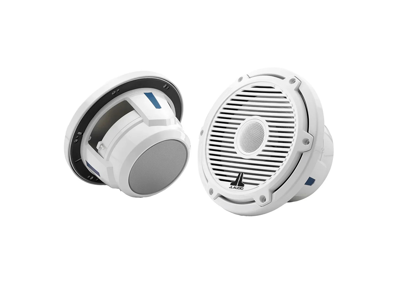 JL Audio M6 Series 7.7" Marine Coaxial Speakers w/Gloss White Classic Grille - M6-770X-C-3GW