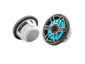 JL Audio M6 Series 7.7" Marine Coaxial Speakers w/Grey Metallic Sport Grille & Transflective&trade; LED Lighting - M6-770X-S-GmTi-i