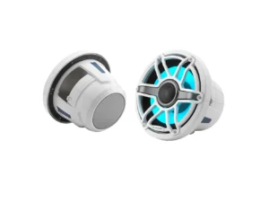 JL Audio M6 Series 8.8" Marine Coaxial Speakers w/Gloss White Sport Grille & Transflective™ LED Lighting - M6-880X-S-GwGw-i