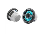 JL Audio M6 Series 8.8" Marine Coaxial Speakers w/Grey Metallic Sport Grille & Transflective™ LED Lighting - M6-880X-S-GmTi-i
