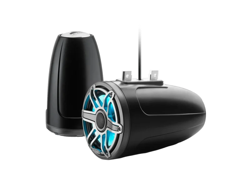 JL Audio M6 Series 7.7" Enclosed Tower Coaxial System w/Titanium Sport Grille & Transflective™ LED Lighting - M6-770ETXv3-Sb-S-GmTi-i