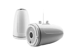 JL Audio M6 Series 8.8" Enclosed Tower Coaxial System w/Gloss White Classic Grille & Black Tweeter Mesh - M6-880ETXv3-Gw-C-GwGw