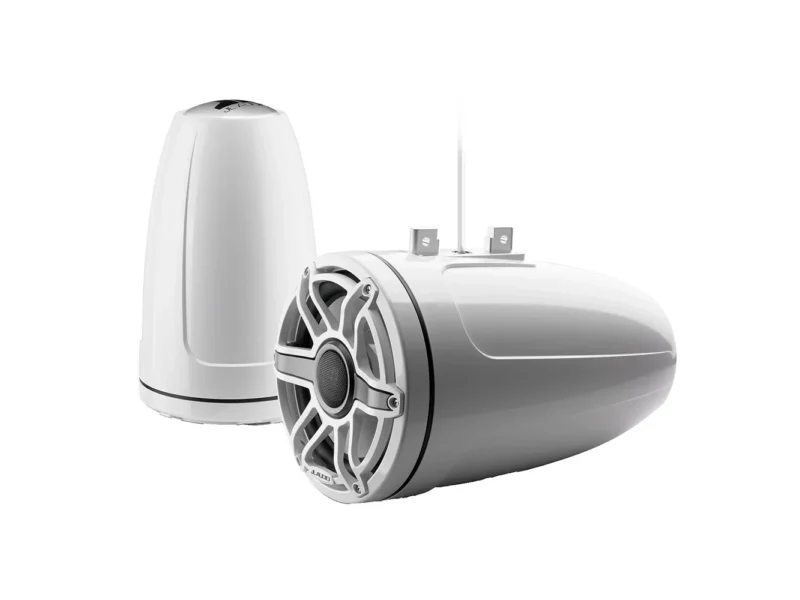 JL Audio M6 Series 8.8" Enclosed Tower Coaxial System w/Gloss White Sport Grille - M6-880ETXv3-Gw-S-GwGw